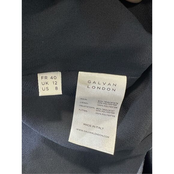 NWT Galvan London Plunge Eden Tie Waist Satin Wide leg Jumpsuit Midnight $1725 - Picture 10 of 10